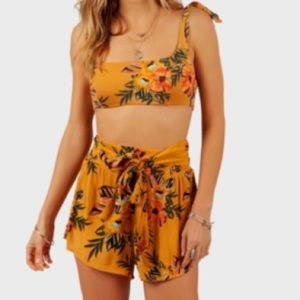 Rip Curl Mustard Yellow Floral Sunchasers Shorts